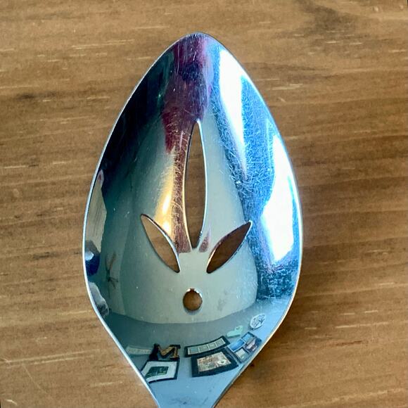 Oneida 1881 Rogers Stainless Steel Montina Indio Slotted Spoon Meat Fork Serving - Picture 4 of 9